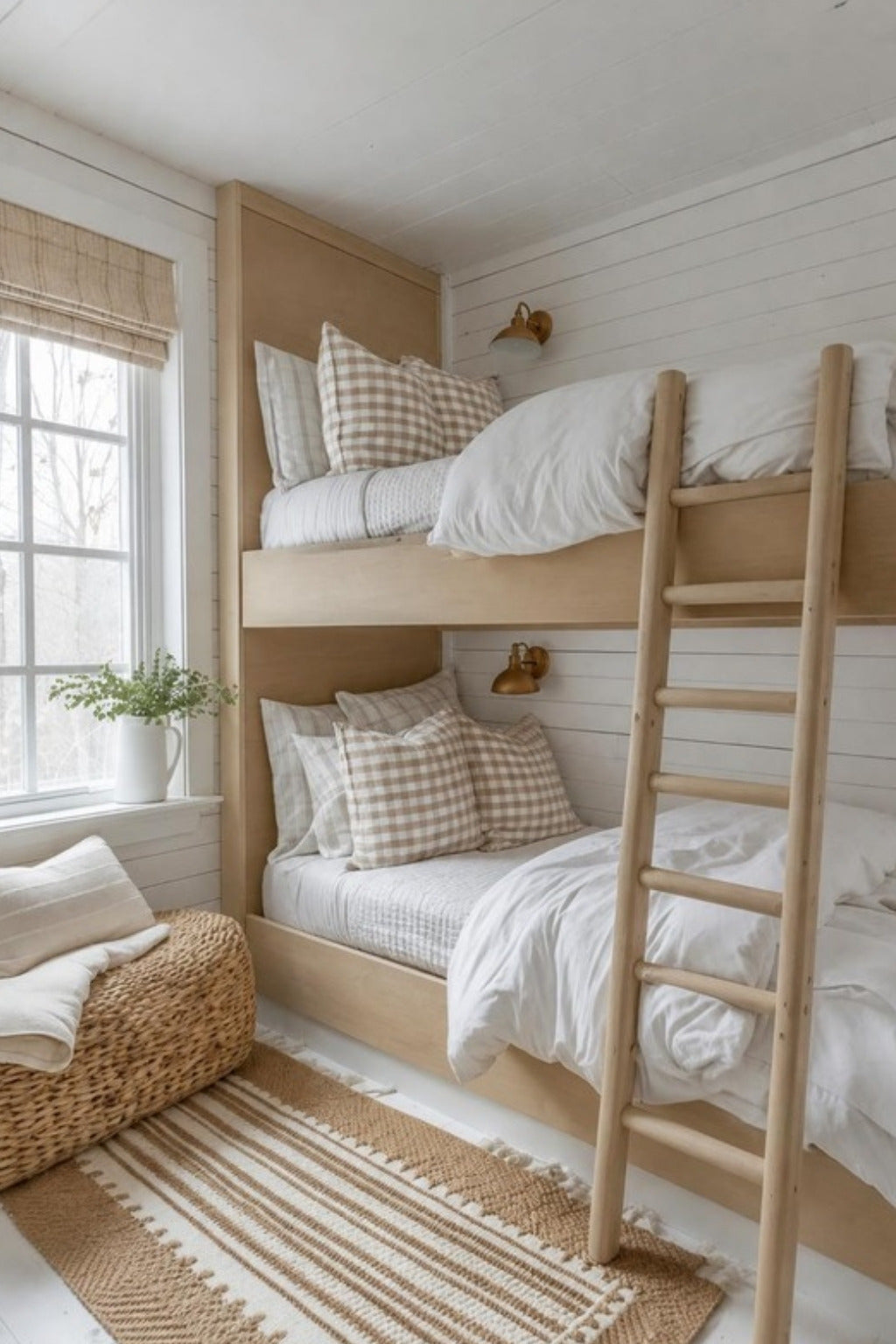 Proyecto de habitación infantil con litera de madera y textiles naturales