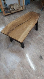 Mesita de roble, detalle del canto