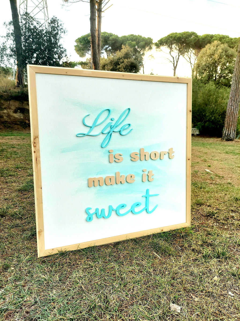 Letrero enmarcado con frase personalizada