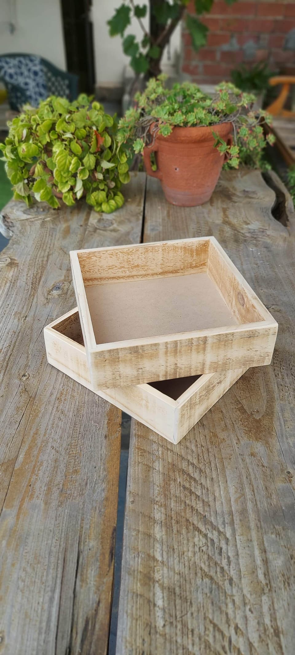 Caja de madera, detalle