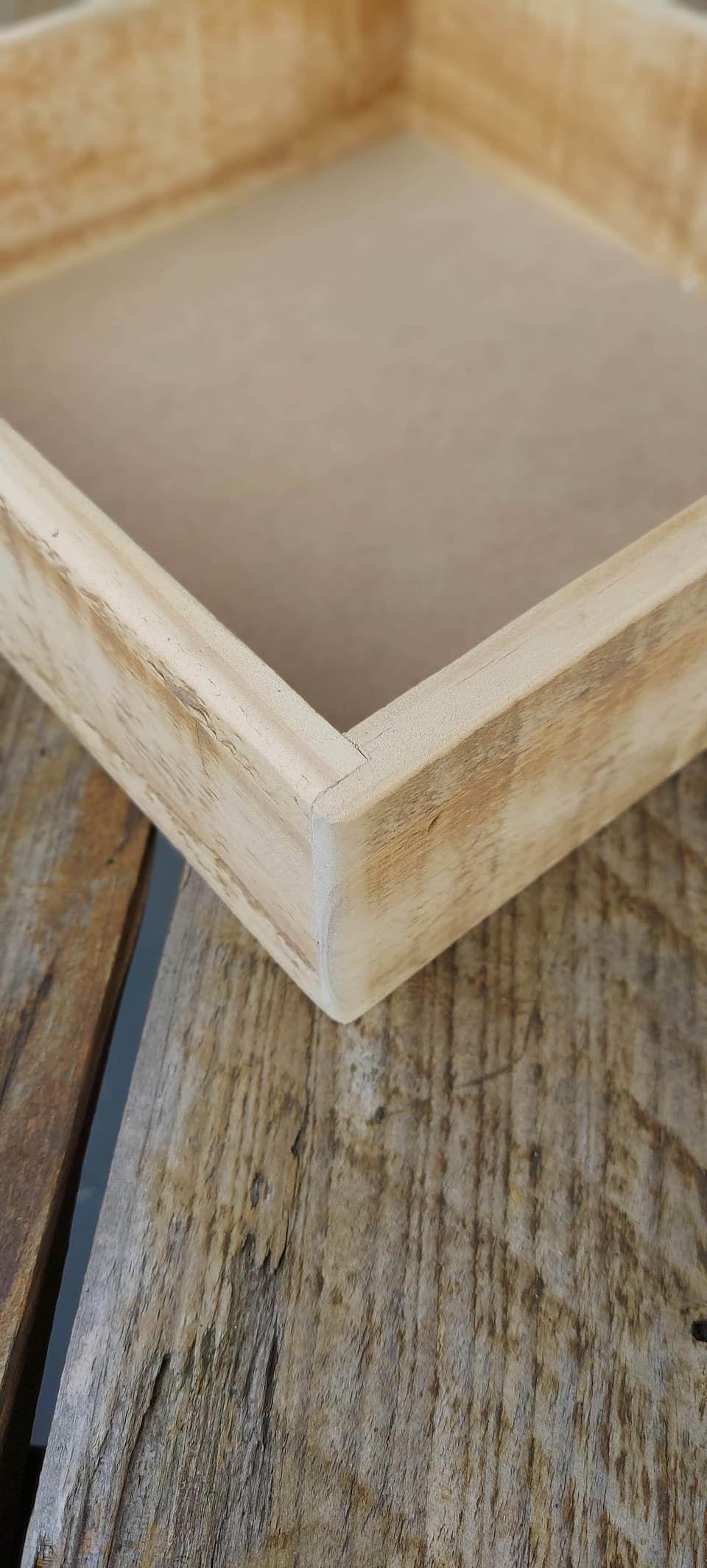 Caja de madera, vista superior