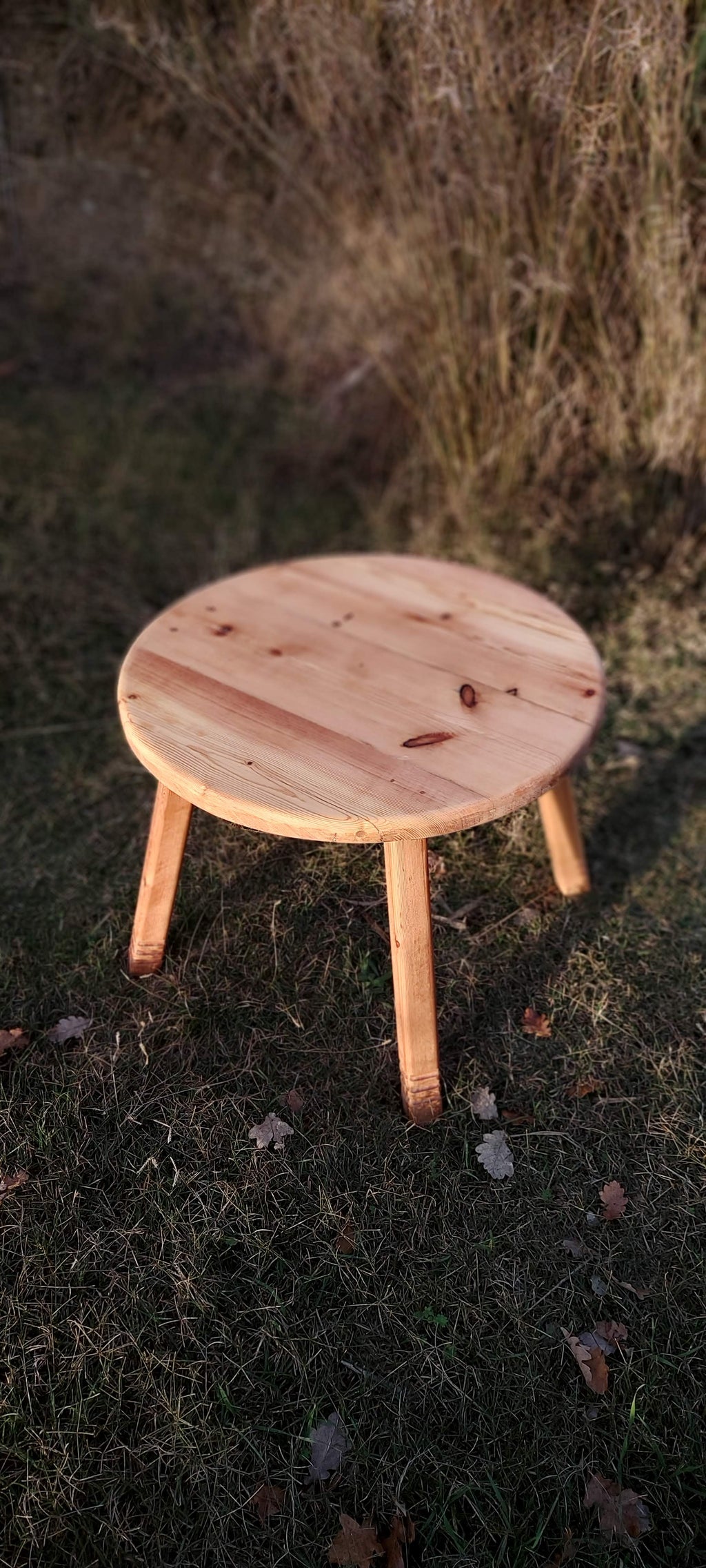 Mesita de centro de madera hecha a mano, vista superior