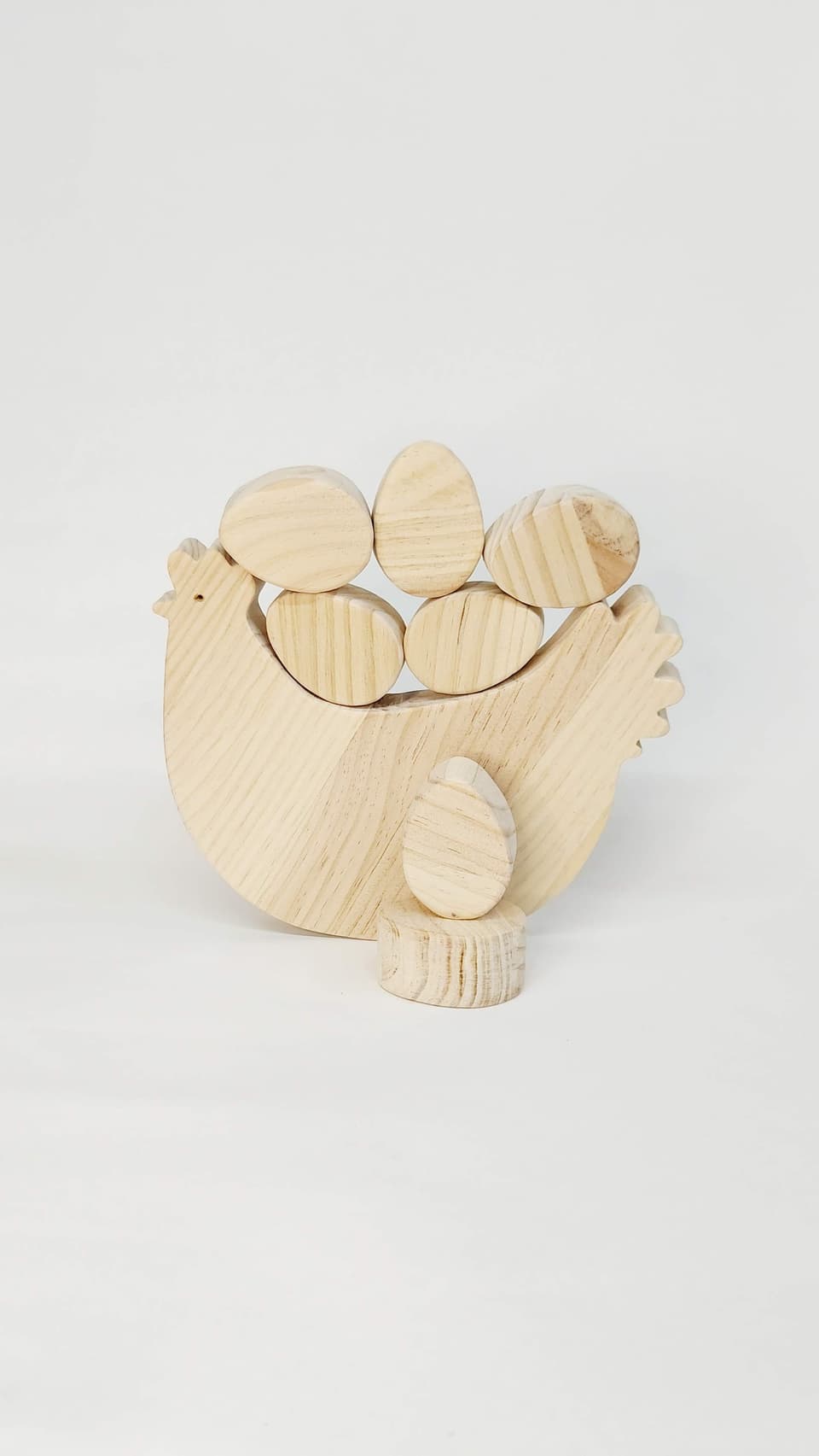 Juego de equilibrio gallina con huevos, otra vista