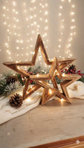 Pareja de estrellas de madera reciclada