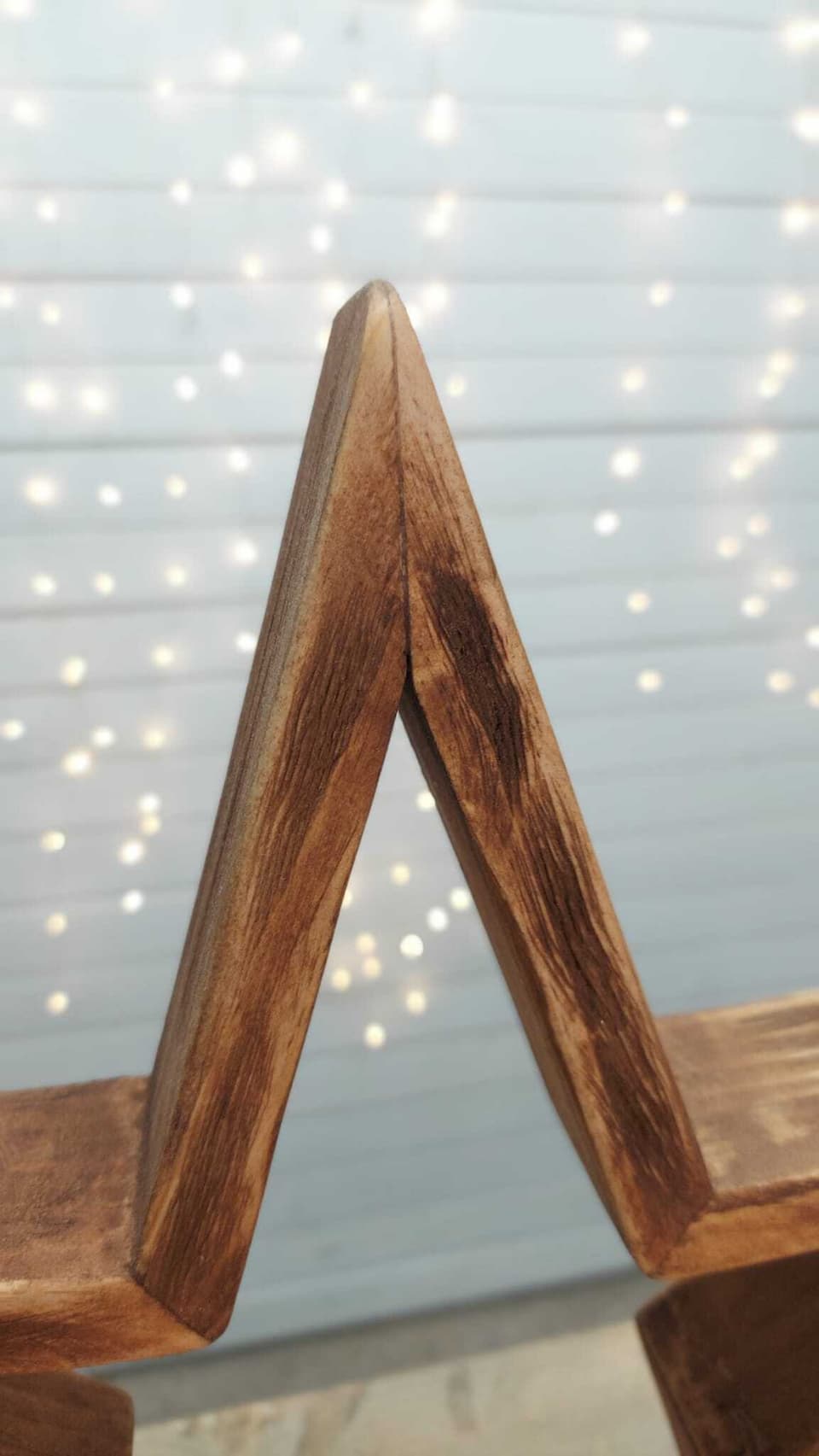 Estrellas de madera reciclada, detalle